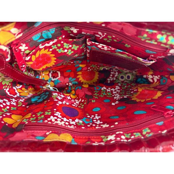 Brighton Straw Shoulder Bag Red Trim Butterfly Magnetic Closure Handbag Purse - Picture 6 of 10